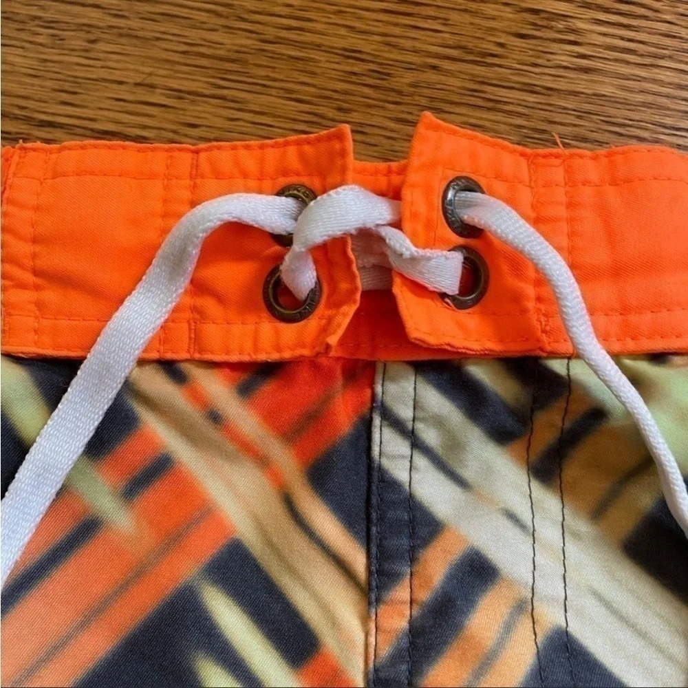 Nike Boys Small Orange and Black Swim Trunks